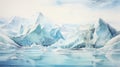 Arctic Ice Glacier Watercolor Painting Inspired By Martine Johanna