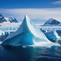 arctic iceberg at greenland and antarctica melting ice polar sea and blue fictional place created with