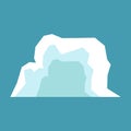 Arctic iceberg. North pole travelling, ice rock glacier mountain winter landscape element. Snow nature, melting