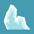 Arctic iceberg. North pole travelling, ice rock glacier mountain winter landscape element. Snow nature, melting