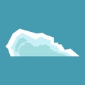 Arctic iceberg. North pole travelling, ice rock glacier mountain winter landscape element. Snow nature, melting