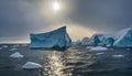 Arctic Iceberg under Sun Rays Royalty Free Stock Photo