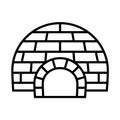 Arctic igloo icon, outline style