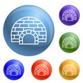 Arctic igloo icons set vector