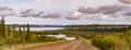 Dempster Highway at Tsiigehtchic Mackenzie River NWT Canada