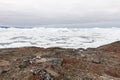 Arctic landscape in Greenland with icebergs Royalty Free Stock Photo