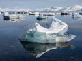 Arctic landscape - ice, sea, mountains, glaciers - Spitsbergen, Svalbard Royalty Free Stock Photo