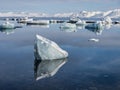 Arctic landscape - ice, sea, mountains, glaciers - Spitsbergen, Svalbard Royalty Free Stock Photo