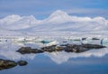 Arctic landscape - ice, sea, mountains, glaciers - Spitsbergen, Svalbard Royalty Free Stock Photo