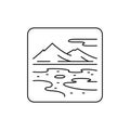 Arctic landscape line color icon. Isolated vector element. Outline pictogram Royalty Free Stock Photo