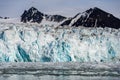 Arctic landscape in Svalbard with glacier in summer time