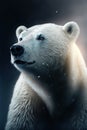The Arctic Majesty: A Captivatingly Detailed and Beautifully Lit Portrait of a Polar Bear Generative AI