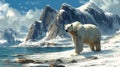 Arctic Majesty: A Polar Bear\'s Epic Journey through a Snowy Moun