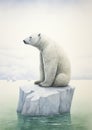 Arctic Majesty: A Polar Bear\'s Portrait in Precisionism Royalty Free Stock Photo