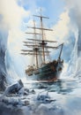 Arctic Majesty: A Portrait of the Polar Princess Ship Amidst Icy Royalty Free Stock Photo