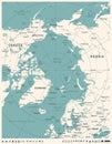 Arctic Map - Vintage Vector Illustration Royalty Free Stock Photo