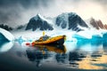 arctic nature boat for water sports winter kayaking in antarctica