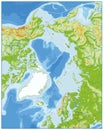 Arctic Ocean Physical Map. No text