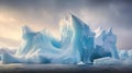 arctic pinnacled icebergs landscape
