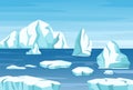 Arctic polar landscape with icebergs, glaciers and ice rocks. Melting iceberg drifting in ocean. Antarctic mountains Royalty Free Stock Photo