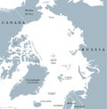 Arctic region political map