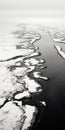 Frozen Icecoves A Breathtaking Aerial View Of Winter Tundra And Water
