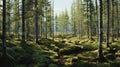 Arctic Tern Forest: A Captivating Painting Of Norwegian Nature