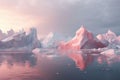 Arctic Unity Icebergs aligning to create a Royalty Free Stock Photo