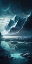 Arctic Wilderness Icy Grandeur Mobile Wallpaper. Generative AI