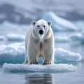 Arctic wilderness Ursus maritimus standing on pack ice in Norway