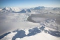 Arctic winter landscape - sea, glacier, mountains