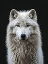 Arctic wolf on black background