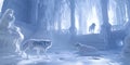 Arctic Wolves Winter Landscape Royalty Free Stock Photo