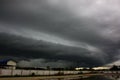 Arcus cloud or shelf cloud before rain storm Royalty Free Stock Photo