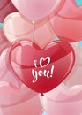 ard design for Valentine s Day and Mother s Day. Poster, banner with balloons on a blue background. Background with
