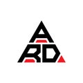 ARB triangle letter logo design with triangle shape. ARB triangle logo design monogram. ARB triangle vector logo template with red Royalty Free Stock Photo