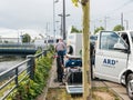 ARD TV truck in German City reporting live Royalty Free Stock Photo