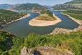 Arda River meander and Rhodopes mountain, Bulgaria Royalty Free Stock Photo