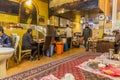 ARDABIL, IRAN - APRIL 10, 2018: People eat in a local restaurant in Ardabil, Ir