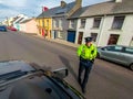 Ardara, County Donegal , Ireland April 10 2020 : Garda checkpoint during the Coronavirus Covid-19 pandemic Royalty Free Stock Photo