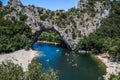 Ardeche kayak from above in southeast France