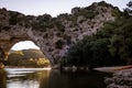 Ardeche France,view of Narural arch in Vallon Pont D`arc in Ardeche canyon in France Royalty Free Stock Photo