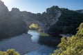 Ardeche France,view of Narural arch in Vallon Pont D`arc in Ardeche canyon in France Royalty Free Stock Photo