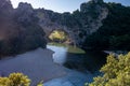 Ardeche France,view of Narural arch in Vallon Pont D`arc in Ardeche canyon in France Royalty Free Stock Photo