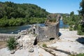 Ardeche France, view of the village of Vogue in Ardeche. France Royalty Free Stock Photo