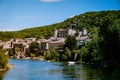 Ardeche France, view of the village of Vogue in Ardeche. France Royalty Free Stock Photo