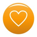 Ardent heart icon vector orange