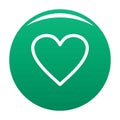 Ardent heart icon vector green Royalty Free Stock Photo
