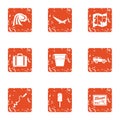 Ardent icons set, grunge style