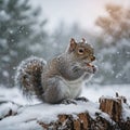 Ardilla en invierno Royalty Free Stock Photo
